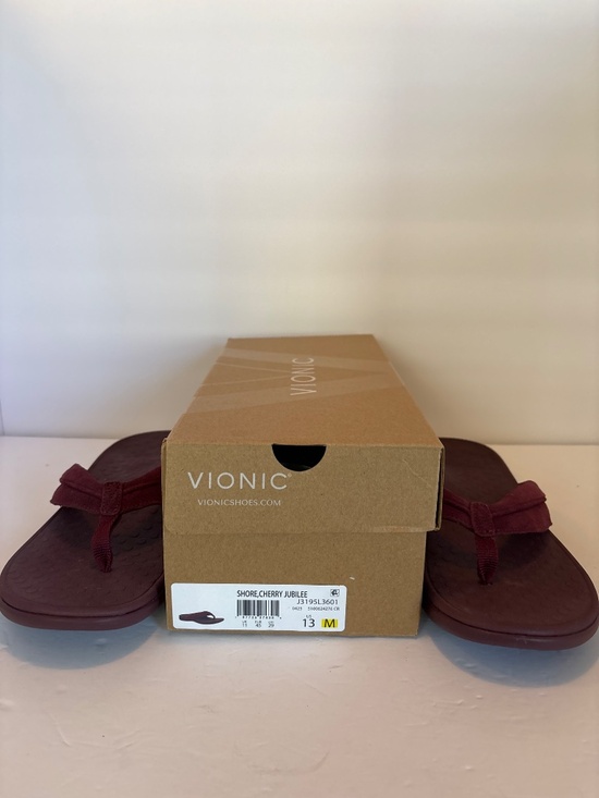 Men’s Vionic Shore Thong Sandals In Cherry Jubilee Size 13 VGC!! main image 4